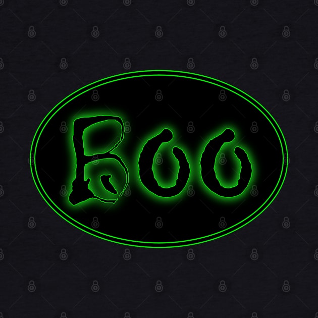 Glowing Green Halloween Boo Bar Sign by gkillerb